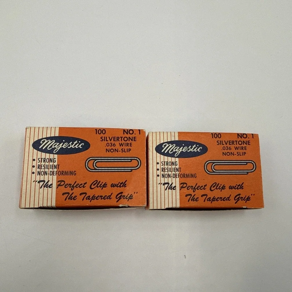 Vintage Majestic GEM Paper Clips No. 1 , .036 Wire Non Slip